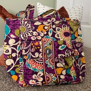 Vera Bradley Turnlock Tote Plum Crazy
